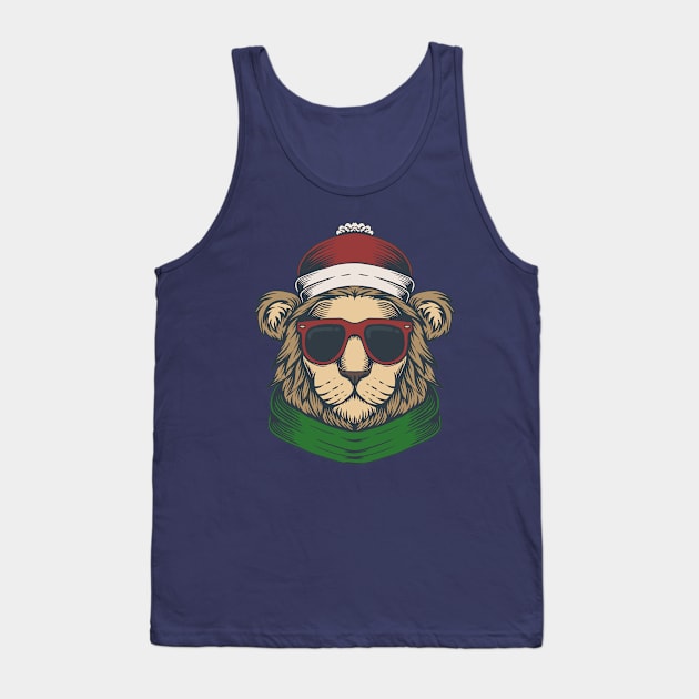 Lion Head Christmas Tank Top by be yourself. design